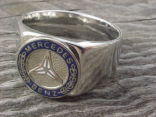 Mercedes benz blue chrome ring - benz,